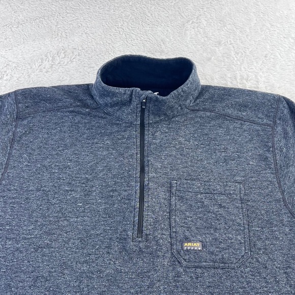 ARIAT‎ Rebar 1/4 Zip Pullover Shirt Men's LARGE Gray Long Sleeve Workwear - Picture 2 of 10